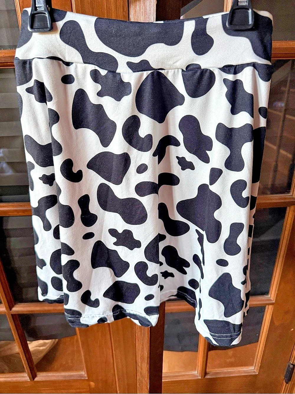 Black & White Cow Print Skirt